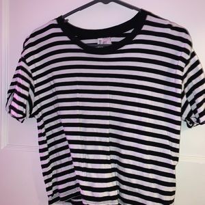 H&M Black And White Crop Top, Size Medium